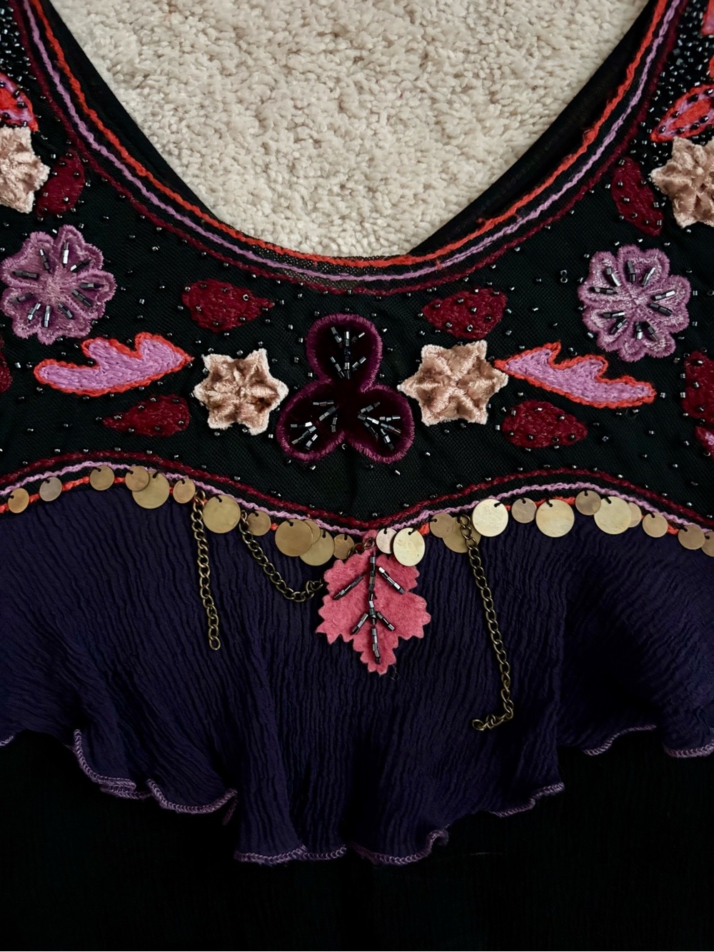 hazel Purple Embellished Layered Tank Top - Picture 3 of 7
